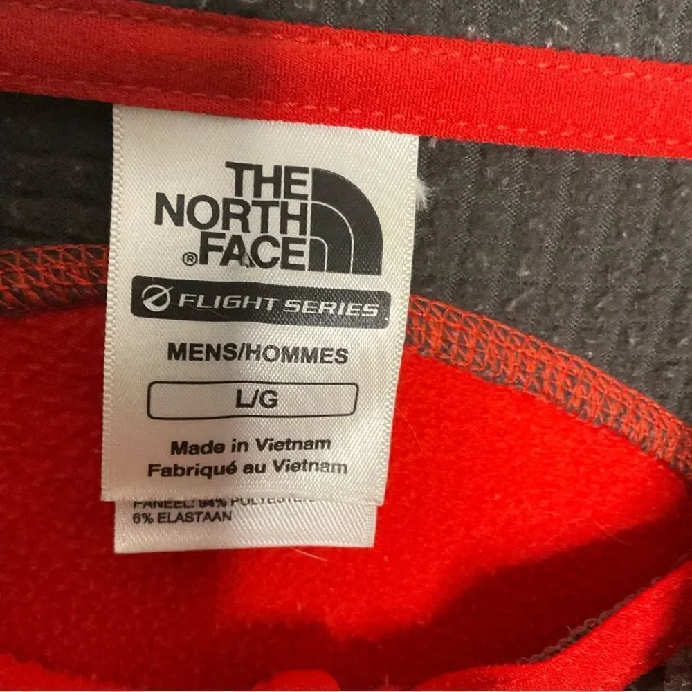 North Face Mens Pullover L Flight Series Vaporwick 1/4 Zip Base Layer Shirt Red.